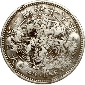Japonsko 16 jenů (1883) Chopmarked