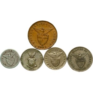 Filipiny 1 - 10 centavos 1918-1941 Zestaw 5 monet