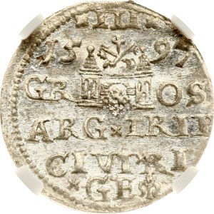 Polsko Trojak 1597 Riga NGC MS 63