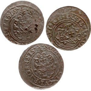 Poland Szelag 1621 Riga (R) Lot of 3 coins