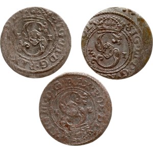 Poland Szelag 1621 Riga (R) Lot of 3 coins
