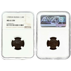Russia Polushka 1789 EM NGC MS 61 BN