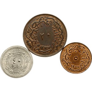 Turkey 5 - 40 Para 1864 & 1916 Lot of 3 coins