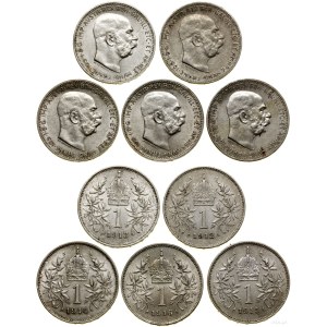 Austria, zestaw: 5 x 1 korona, 1912-1916, Wiedeń