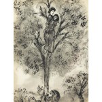 Marc Chagall (1887 Łoźno k. Witebska-1985 Saint-Paul de Vence), Zaczarowana grusza (Poirier enchante ) z cyklu Dekameron Boccaccia (Contes de Boccace), 1950