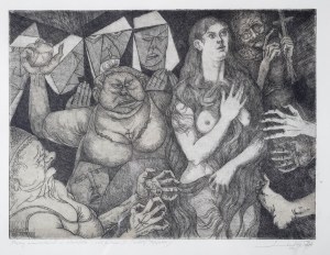 Leszek Rózga (1924-2015), Między niewiastami [wg. Tycjana], 1998