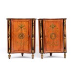 Pair of English corner cabinets painted in the style of the Adams brothers - 19th century