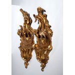Paire de bénitiers muraux en bois doré de style Louis XVI - Vénétie-Lombardie, XVIIIe siècle