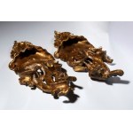 Paire de bénitiers muraux en bois doré de style Louis XVI - Vénétie-Lombardie, XVIIIe siècle