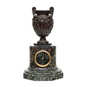 FERDINAND BARBEDIENNE (1810 - 1892) Bronze and marble clock - 19th century