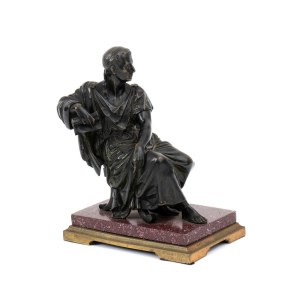 Bronze grand tour sculpture depicting Roman emperor - Italy, 19th Century