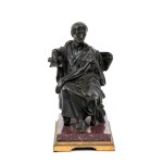 Bronze grand tour sculpture depicting Roman emperor - Italy, 19th Century