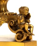 Bronzový a porcelánový francúzsky stredový prvok - 19. storočie