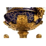 Bronzový a porcelánový francúzsky stredový prvok - 19. storočie