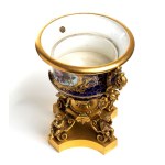 Bronzový a porcelánový francúzsky stredový prvok - 19. storočie