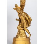 Pair of French gilded bronze candlesticks - France, mid-19th century