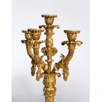 Pair of French gilded bronze candlesticks - France, mid-19th century