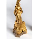 Pair of French gilded bronze candlesticks - France, mid-19th century