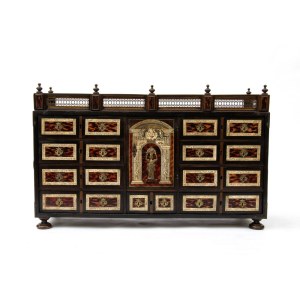 Ebonized wood and tortoiseshell coin cabinet Louis XVI - Northern Italy, 18th century