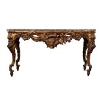 Pair of Louis XV-style side tables in carved and gilded wood - Central Italy, first half of 19th century