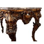 Pair of Louis XV-style side tables in carved and gilded wood - Central Italy, first half of 19th century