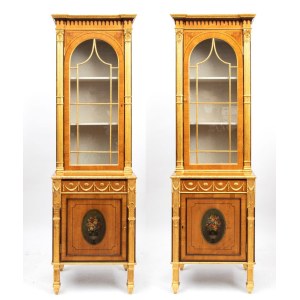A pair of Adam-style painted display cabinets - Ireland, 18th century