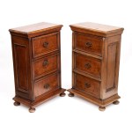 Pair of Italian walnut nightstands - Northern Italy, 19th century