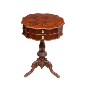 Biedermeier-style flower-shaped work table - Denmark, late 19th century