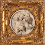 EDWARD WILLIAM WYON (ambito di) Marble clipeus with children - 19th century
