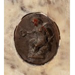 EDWARD WILLIAM WYON (ambito di) Clipeus en marbre avec des enfants - 19e siècle