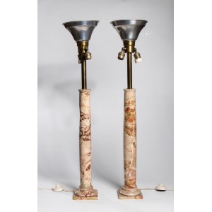 Para lamp wykonanych z łupanego marmuru - 1950 r. ok.