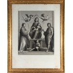 Maurizio Steinla (1791 - 1858) Engraving of Madonna and Child Enthroned among Saints and Angels - 19th century
