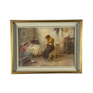 UNIDENTIFIED SIGNATURE, Family scene in an interior