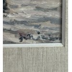 DI MARINO, Marine view with fishermen and figures - Di Marino