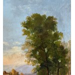 ANONIMO, Landscape with old farmhouse and figures