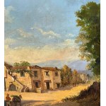 ANONIMO, Landscape with old farmhouse and figures