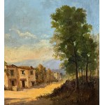 ANONIMO, Landscape with old farmhouse and figures