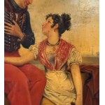 ANONIMO, Gallant scene between a man in uniform and a woman in traditional dress
