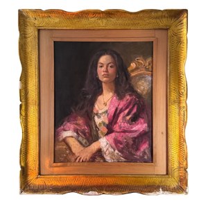 ANONIMO, Portrait of a woman seated in an armchair