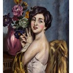 UNIDENTIFIED SIGNATURE, Woman and flowers