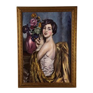 UNIDENTIFIED SIGNATURE, Woman and flowers