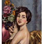 UNIDENTIFIED SIGNATURE, Woman and flowers