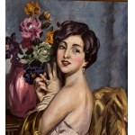 UNIDENTIFIED SIGNATURE, Woman and flowers