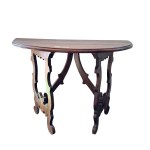 Solid walnut demilune table