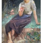 SCUOLA ITALIANA, Woman in a garden