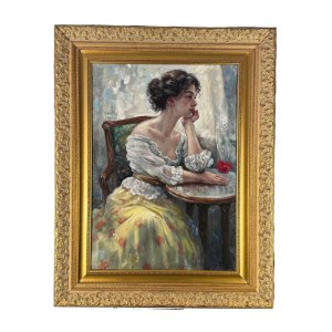 ANONIMO, Portrait of a woman in an interior