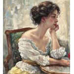 ANONIMO, Portrait of a woman in an interior