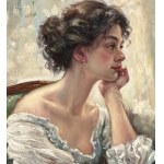 ANONIMO, Portrait of a woman in an interior