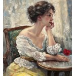 ANONIMO, Portrait of a woman in an interior