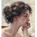 ANONIMO, Portrait of a woman in an interior